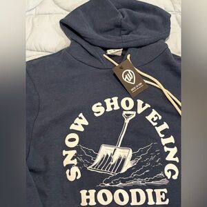 Where I’m From - Men’s Snow Shoveling Hoodie - size large -navy - 100% cotton